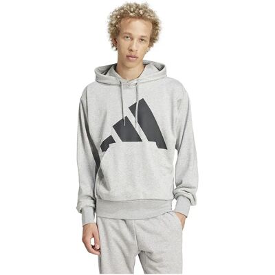 Adidas Felpa Con Cappuccio Essentials Big Logo French Terry Medium Grey Heather / Black L Adidas Felpa Con Cappuccio Essentials Big Logo French Terry Medium Grey Heather / Black L