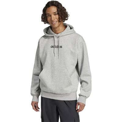 Adidas Felpa Con Cappuccio Essentials Linear Fleece Medium Grey Heather / Black M Adidas Felpa Con Cappuccio Essentials Linear Fleece Medium Grey Heather / Black M