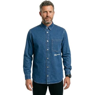 Karl Lagerfeld Jeans Camicia A Maniche Lunghe A2m16022 Mid Blue M Karl Lagerfeld Jeans Camicia A Maniche Lunghe A2m16022 Mid Blue M
