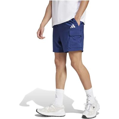 Adidas Pantaloni Corti Cargo Essentials Small Logo Chelsea Dark Blue / White S Adidas Pantaloni Corti Cargo Essentials Small Logo Chelsea Dark Blue / White S