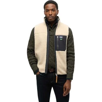 Superdry Gilet Vintage Retro Oatmeal Beige 2XL Superdry Gilet Vintage Retro Oatmeal Beige 2XL