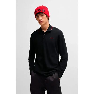 Hugo Polo A Maniche Lunghe Derriko 10257070 Black L Hugo Polo A Maniche Lunghe Derriko 10257070 Black L