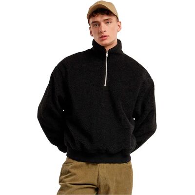 Urban Classics Maglione Con Mezza Zip Oversized Teddy Black L Urban Classics Maglione Con Mezza Zip Oversized Teddy Black L