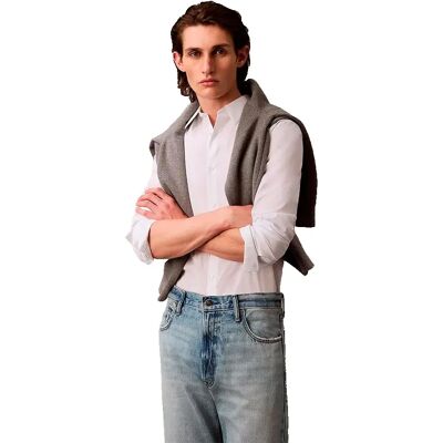 Calvin Klein Camicia A Maniche Lunghe Solid Stretch Slim Fit Brilliant White L Calvin Klein Camicia A Maniche Lunghe Solid Stretch Slim Fit Brilliant White L