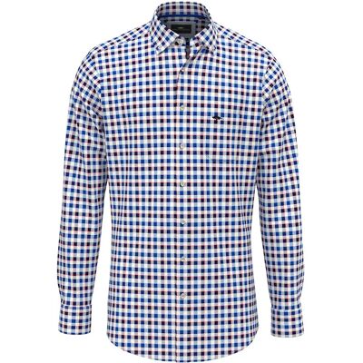 Fynch Hatton Camicia A Maniche Lunghe Classic Combi Check Strong Blue S Fynch Hatton Camicia A Maniche Lunghe Classic Combi Check Strong Blue S