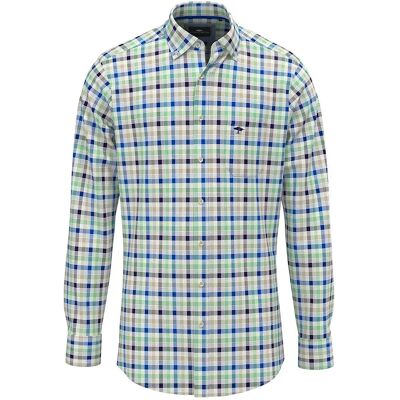 Fynch Hatton Camicia A Maniche Lunghe Classic Combi Checks Turf Green XL Fynch Hatton Camicia A Maniche Lunghe Classic Combi Checks Turf Green XL