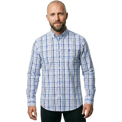 Fynch Hatton Camicia A Maniche Lunghe Combi Check Strong Blue M Fynch Hatton Camicia A Maniche Lunghe Combi Check Strong Blue M