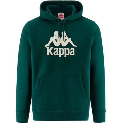 Kappa Felpa Con Cappuccio Authentic Malmo 3 Green Dk / White Milk L Kappa Felpa Con Cappuccio Authentic Malmo 3 Green Dk / White Milk L