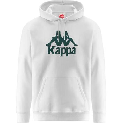 Kappa Felpa Con Cappuccio Authentic Malmo 3 White Milk / Green Dk M Kappa Felpa Con Cappuccio Authentic Malmo 3 White Milk / Green Dk M