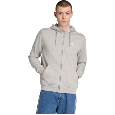 Adidas Originals Felpa Con Zip Trefoil Essentials Medium Grey Heather / White L Adidas Originals Felpa Con Zip Trefoil Essentials Medium Grey Heather / White L