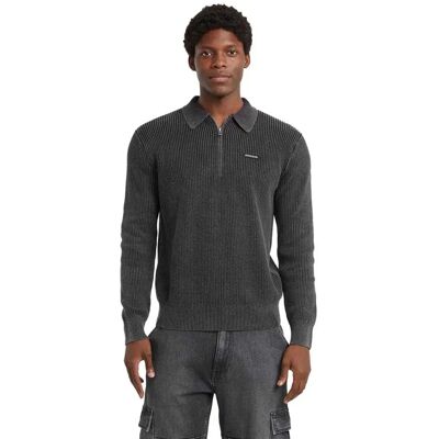 Guess Jeans Felpa Con Mezza Zip Collar Jet Black A996 L Guess Jeans Felpa Con Mezza Zip Collar Jet Black A996 L