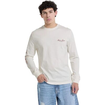 Guess Jeans Maglietta A Maniche Lunghe Reg Print On Pristine White 2XL Guess Jeans Maglietta A Maniche Lunghe Reg Print On Pristine White 2XL