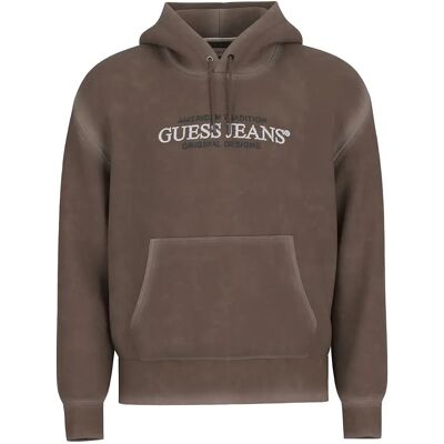 Guess Jeans Felpa Con Cappuccio Reg America Trad Dark Luxe Brown Mult 2Xl Guess Jeans Felpa Con Cappuccio Reg America Trad Dark Luxe Brown Mult 2Xl
