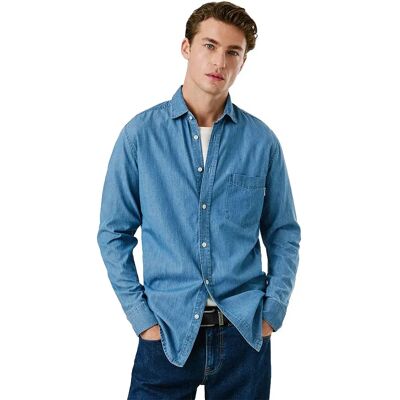 Pepe Jeans Camicia A Maniche Lunghe Classic Denim Slim Denim 4C0 L Pepe Jeans Camicia A Maniche Lunghe Classic Denim Slim Denim 4C0 L