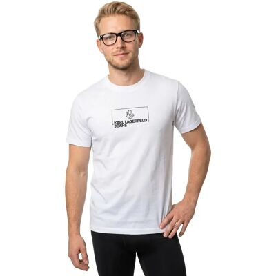 Karl Lagerfeld Jeans Maglietta A Maniche Corte Outline Logo Slim Fit White S Karl Lagerfeld Jeans Maglietta A Maniche Corte Outline Logo Slim Fit White S