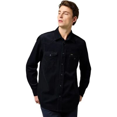 Wrangler Camicia A Maniche Lunghe Western Cord Black 2XL Wrangler Camicia A Maniche Lunghe Western Cord Black 2XL