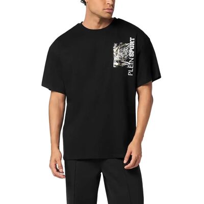Philipp Plein Sport Maglietta A Maniche Corte Iron Tiger Black / Light Gold L Philipp Plein Sport Maglietta A Maniche Corte Iron Tiger Black / Light Gold L