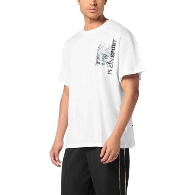 Philipp Plein Sport Maglietta A Maniche Corte Iron Tiger White / Light Blue S Philipp Plein Sport Maglietta A Maniche Corte Iron Tiger White / Light Blue S