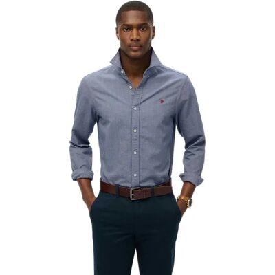 Superdry Camicia A Maniche Lunghe Classic Oxford Ocean Navy Chambray 2XL Superdry Camicia A Maniche Lunghe Classic Oxford Ocean Navy Chambray 2XL