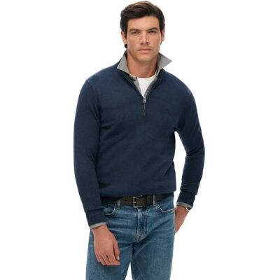 Superdry Maglione Con Mezza Zip Essentials Denim Navy Marl M Superdry Maglione Con Mezza Zip Essentials Denim Navy Marl M