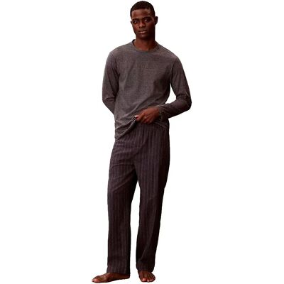 Calvin Klein Pigiama A Maniche Lunghe Lv00nm2955 Charcoal Heather Top / Racetrack S S Calvin Klein Pigiama A Maniche Lunghe Lv00nm2955 Charcoal Heather Top / Racetrack S S