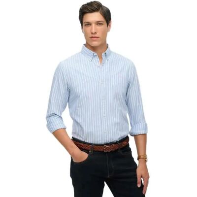 Superdry Camicia A Maniche Lunghe Classic Oxford Broker Blue Stripe M Superdry Camicia A Maniche Lunghe Classic Oxford Broker Blue Stripe M