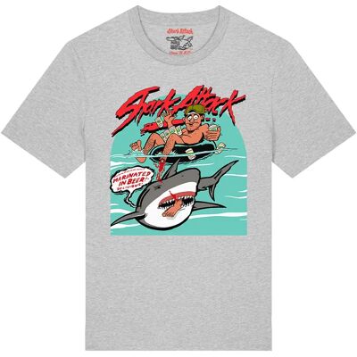 Shark Attack Maglietta A Maniche Corte Beer Heather Grey M Shark Attack Maglietta A Maniche Corte Beer Heather Grey M
