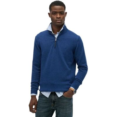Superdry Maglione Con Mezza Zip Essentials Lapis Blue Marl 2XL Superdry Maglione Con Mezza Zip Essentials Lapis Blue Marl 2XL