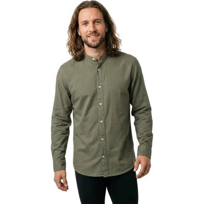 Jack & Jones Camicia A Maniche Lunghe Breeze Band Linen Blend Dusty Olive 2XL Jack & Jones Camicia A Maniche Lunghe Breeze Band Linen Blend Dusty Olive 2XL