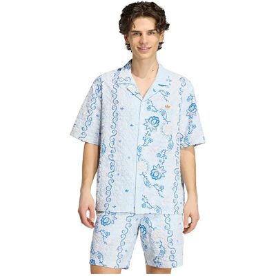 Adidas Originals Camicia A Maniche Corte Resort Blue M Adidas Originals Camicia A Maniche Corte Resort Blue M