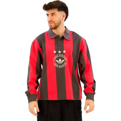 Adidas Originals Polo A Maniche Lunghe Striped Utility Black / Pure Ruby L Adidas Originals Polo A Maniche Lunghe Striped Utility Black / Pure Ruby L