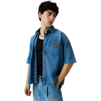 Guess Jeans Camicia A Maniche Corte M6gh52d5m5t Oversize Cropped GJ Classic Vintage M 2XL Guess Jeans Camicia A Maniche Corte M6gh52d5m5t Oversize Cropped GJ Classic Vintage M 2XL