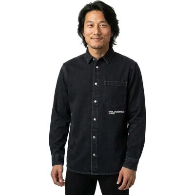 Karl Lagerfeld Jeans Camicia A Maniche Lunghe A3m16001 Regular Denim Washed Black S Karl Lagerfeld Jeans Camicia A Maniche Lunghe A3m16001 Regular Denim Washed Black S