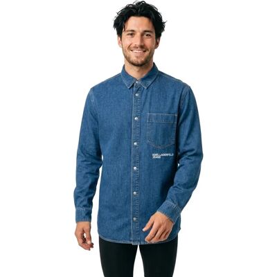 Karl Lagerfeld Jeans Camicia A Maniche Lunghe Am16001 Regular Denim Dark Blue S Karl Lagerfeld Jeans Camicia A Maniche Lunghe Am16001 Regular Denim Dark Blue S