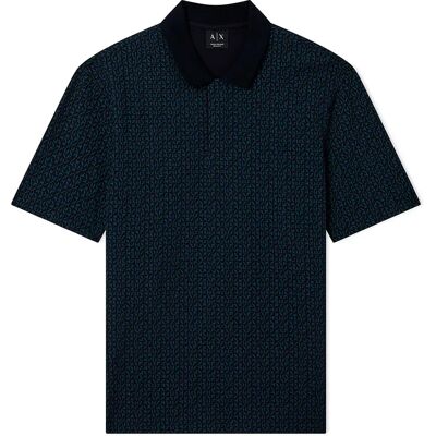 Armani Exchange Polo A Maniche Corte Xm000736_af10819 Block Logo Allover Print Blue M 2XL Armani Exchange Polo A Maniche Corte Xm000736_af10819 Block Logo Allover Print Blue M 2XL
