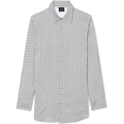 Armani Exchange Camicia A Maniche Lunghe Xm001821_af13235 Cream Ax Allover Print M Armani Exchange Camicia A Maniche Lunghe Xm001821_af13235 Cream Ax Allover Print M