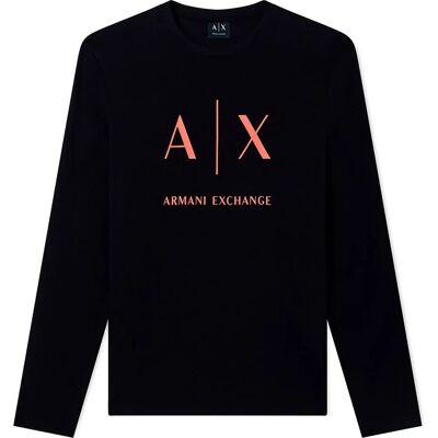 Armani Exchange Maglietta A Maniche Lunghe Xm00268_af10356 Black / Orange Rust M Armani Exchange Maglietta A Maniche Lunghe Xm00268_af10356 Black / Orange Rust M
