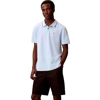 Calvin Klein Polo A Maniche Corte Pique Classic Breezy Blue L Calvin Klein Polo A Maniche Corte Pique Classic Breezy Blue L