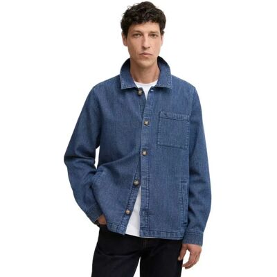 Barbour Camicia Overshirt Aickmen Textured Indigo XL Barbour Camicia Overshirt Aickmen Textured Indigo XL