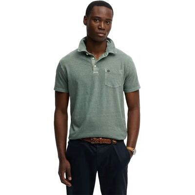 Superdry Polo A Maniche Corte Classic Cotton Linen Olive Branch Green L Superdry Polo A Maniche Corte Classic Cotton Linen Olive Branch Green L