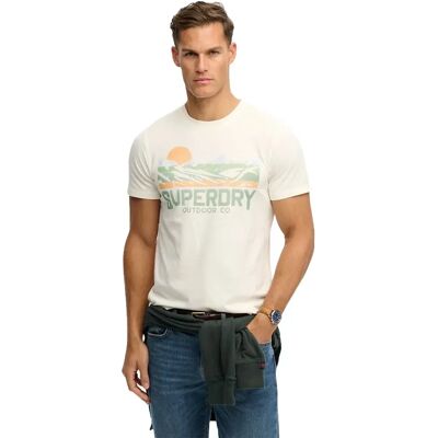 Superdry Maglietta A Maniche Corte Outdoors Mountain Relaxed Fit Off White 2XL Superdry Maglietta A Maniche Corte Outdoors Mountain Relaxed Fit Off White 2XL