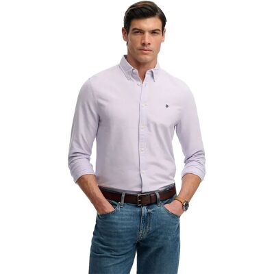 Superdry Camicia A Maniche Lunghe Preppy Oxford Light Lavender Purple Chambray 2XL Superdry Camicia A Maniche Lunghe Preppy Oxford Light Lavender Purple Chambray 2XL