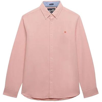 Superdry Camicia A Maniche Lunghe Preppy Oxford Peach Amber Pink Chambray 2XL Superdry Camicia A Maniche Lunghe Preppy Oxford Peach Amber Pink Chambray 2XL