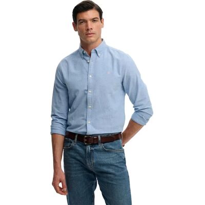 Superdry Camicia A Maniche Lunghe Preppy Oxford Sky Blue Chambray S Superdry Camicia A Maniche Lunghe Preppy Oxford Sky Blue Chambray S