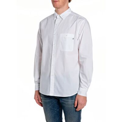 Replay Camicia A Maniche Lunghe M1 .000.8586 White 2XL Replay Camicia A Maniche Lunghe M1 .000.8586 White 2XL