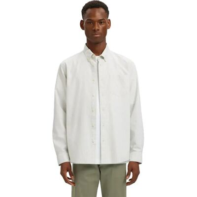 Selected Camicia A Maniche Lunghe Regrick Oxford Flex Bright White / Aqua Gray 2XL Selected Camicia A Maniche Lunghe Regrick Oxford Flex Bright White / Aqua Gray 2XL