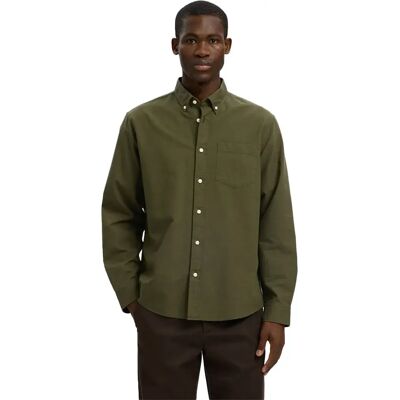 Selected Camicia A Maniche Lunghe Regrick Oxford Flex Kalamata / Mixed Forest Night M Selected Camicia A Maniche Lunghe Regrick Oxford Flex Kalamata / Mixed Forest Night M
