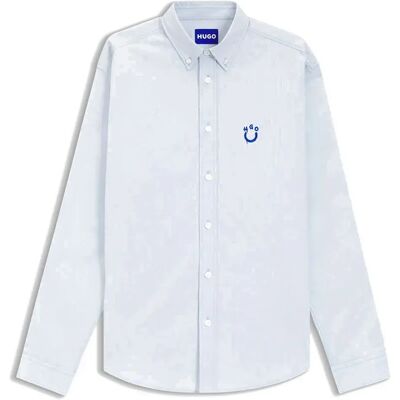 Hugo Camicia A Maniche Lunghe Ebalto 10268598 Open Blue M Hugo Camicia A Maniche Lunghe Ebalto 10268598 Open Blue M