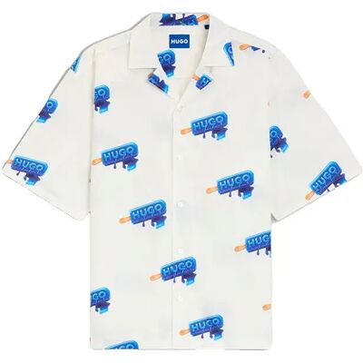 Hugo Camicia A Maniche Corte Eligino 10279376 White L Hugo Camicia A Maniche Corte Eligino 10279376 White L