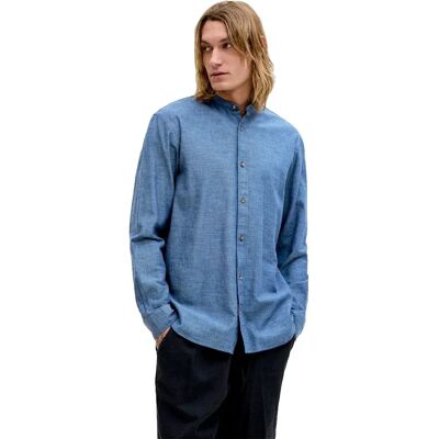 Jack & Jones Camicia A Maniche Lunghe Esummer Linen Blend Band Navy Blazer L Jack & Jones Camicia A Maniche Lunghe Esummer Linen Blend Band Navy Blazer L